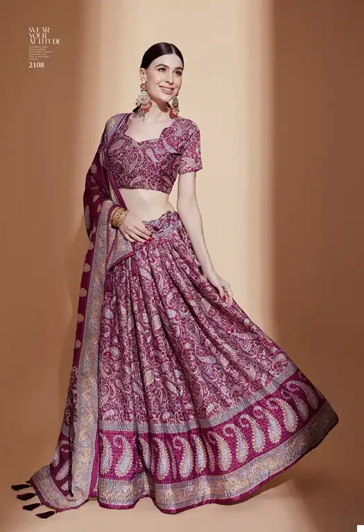 Aawiya Amora Vol 1 Chinon Wholesale Semi Stitched Lehenga Catalog — Wholesale Lehenga, MPA wholesale from Surat - Gallery Image 3