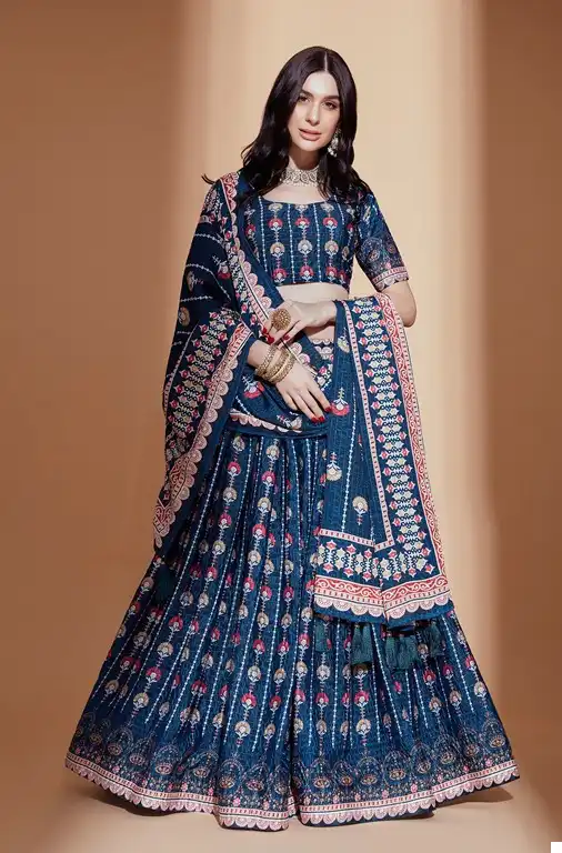 Aawiya Amora Vol 1 Chinon Wholesale Semi Stitched Lehenga Catalog — Wholesale Lehenga, MPA wholesale from Surat - Gallery Image 4