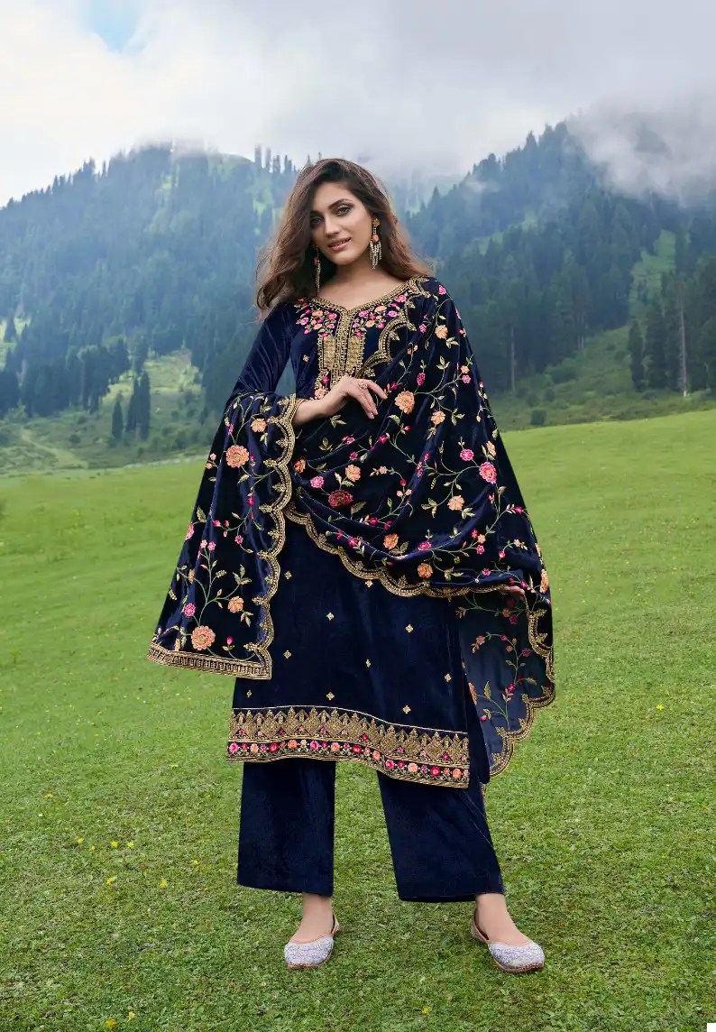 Kala Fashion Archana Vol 4 Velvet 9000 Wholesale Winter Suits Catalog — Wholesale Salwar Suits, MPA wholesale from Surat - Gallery Image 2