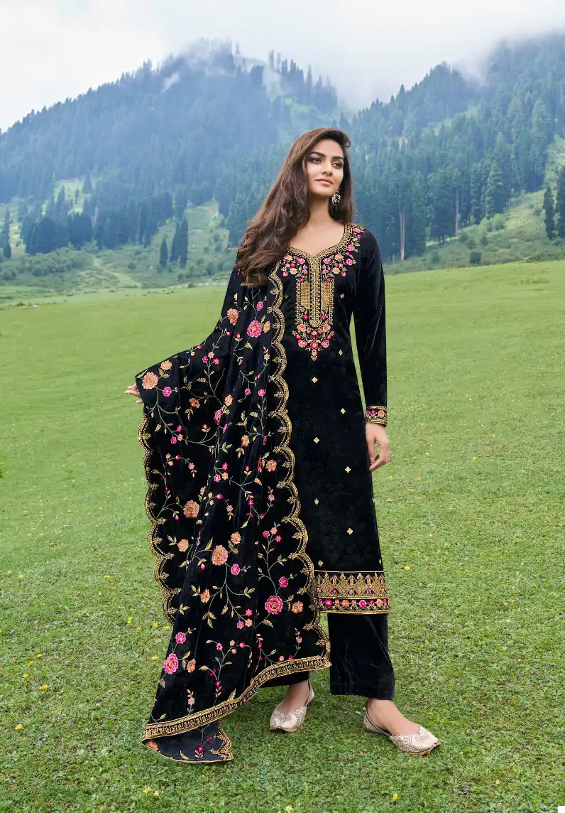 Kala Fashion Archana Vol 4 Velvet 9000 Wholesale Winter Suits Catalog — Wholesale Salwar Suits, MPA wholesale from Surat - Gallery Image 3