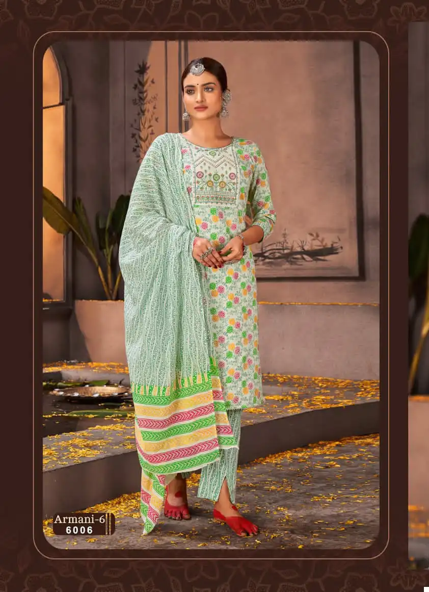 Jt Armani Vol 6 Cotton Wholesale Premium Work Salwar Suit Catalog — Wholesale Salwar Suits, MPA wholesale from Surat - Gallery Image 9