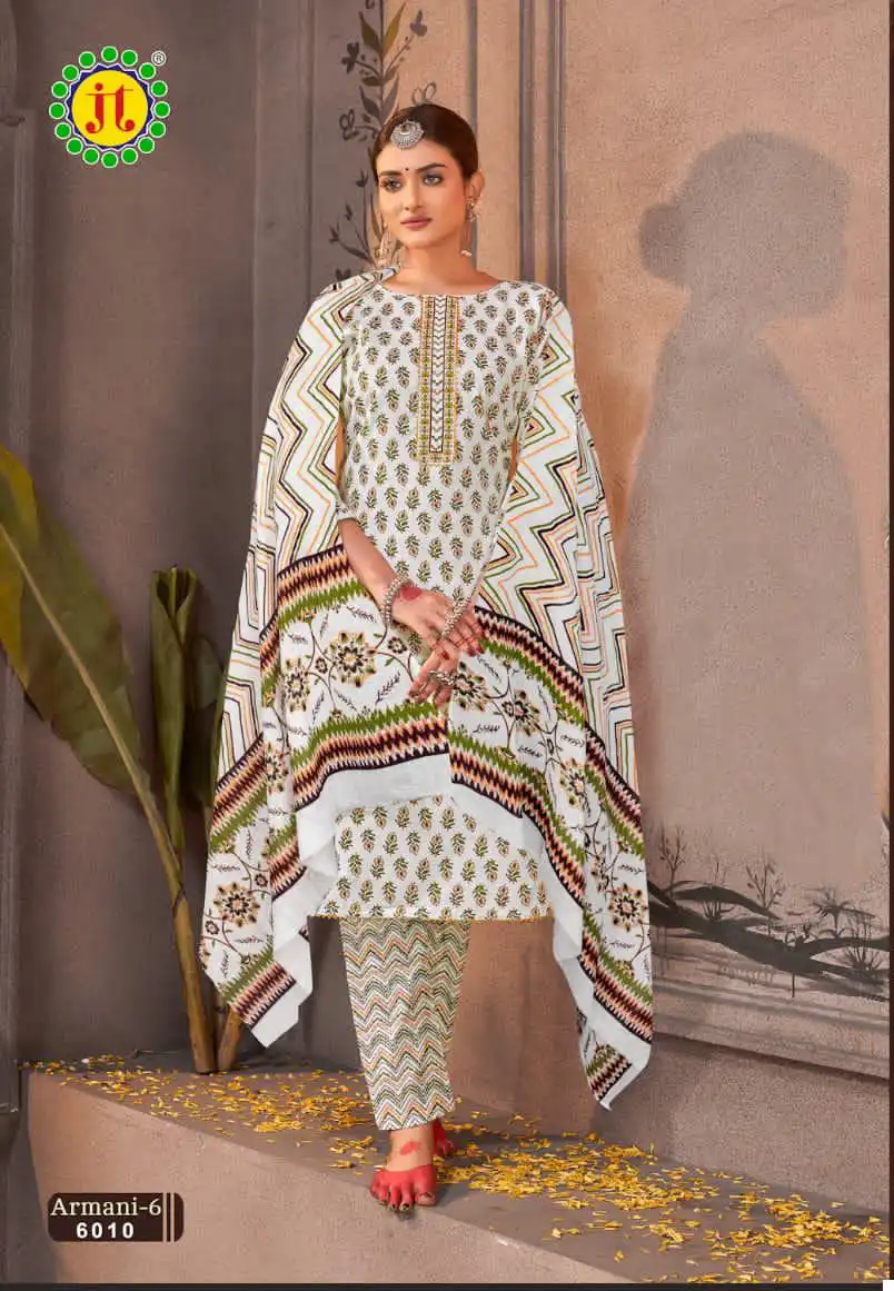 Jt Armani Vol 6 Cotton Wholesale Premium Work Salwar Suit Catalog — Wholesale Salwar Suits, MPA wholesale from Surat - Gallery Image 3