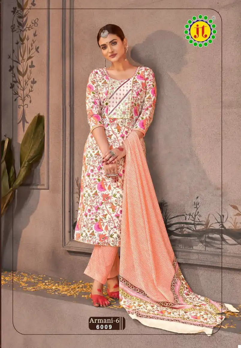 Jt Armani Vol 6 Cotton Wholesale Premium Work Salwar Suit Catalog — Wholesale Salwar Suits, MPA wholesale from Surat - Gallery Image 4