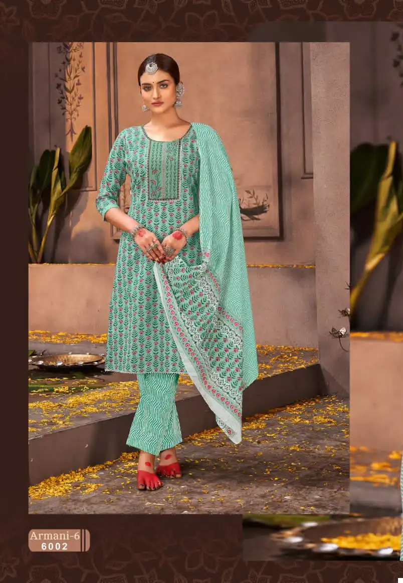 Jt Armani Vol 6 Cotton Wholesale Premium Work Salwar Suit Catalog — Wholesale Salwar Suits, MPA wholesale from Surat - Gallery Image 6