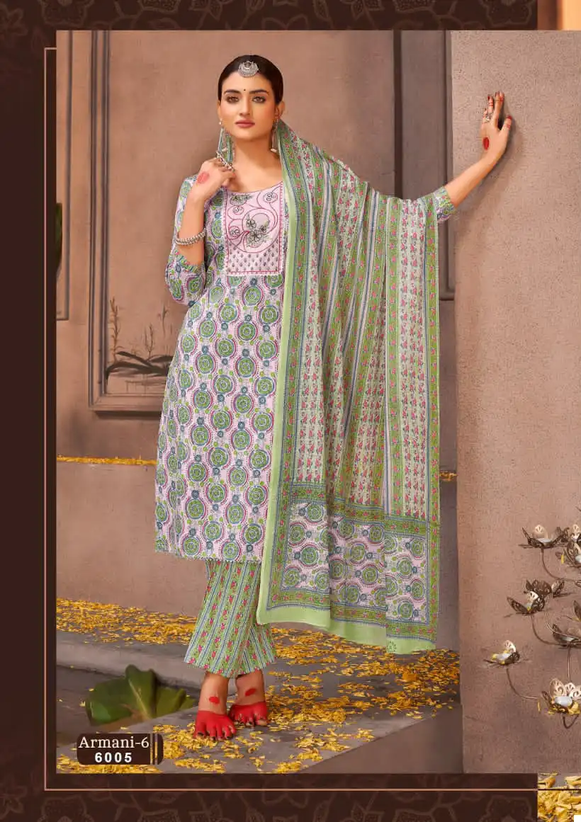 Jt Armani Vol 6 Cotton Wholesale Premium Work Salwar Suit Catalog — Wholesale Salwar Suits, MPA wholesale from Surat - Gallery Image 7