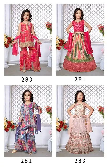 Alka Aaradhna Vol 42 Faux Georgette Wholesale Kidswear Lehenga Choli &amp; Sharara Suit Catalog — Singles, MPA wholesale from Surat — view 5