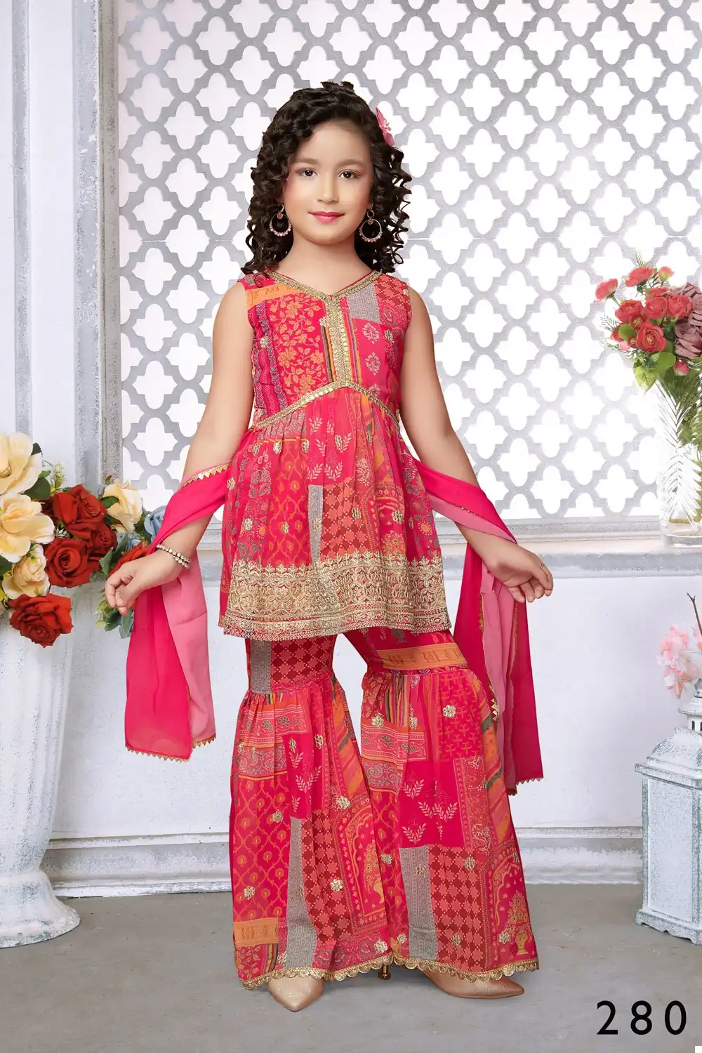 Alka Aaradhna Vol 42 Faux Georgette Wholesale Kidswear Lehenga Choli & Sharara Suit Catalog — Singles, MPA wholesale from Surat - Gallery Image 2