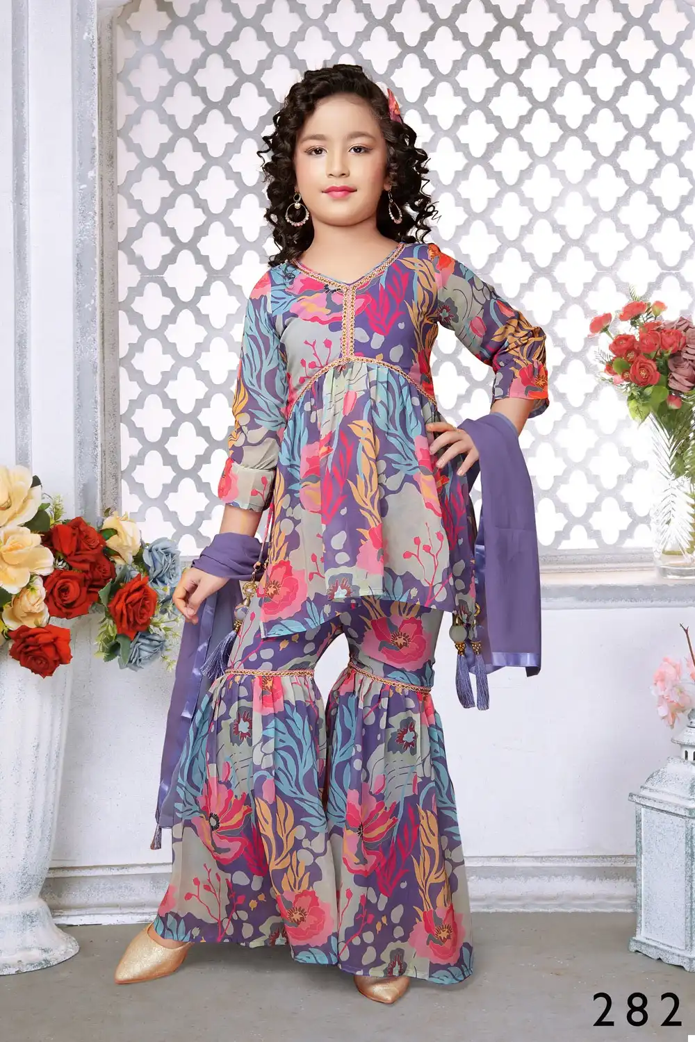 Alka Aaradhna Vol 42 Faux Georgette Wholesale Kidswear Lehenga Choli & Sharara Suit Catalog — Singles, MPA wholesale from Surat - Gallery Image 3
