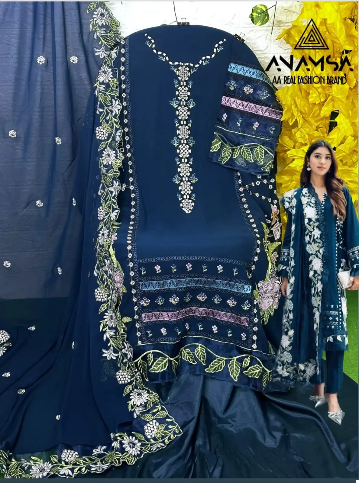 Anamsa 254 Heavy Pure Georgette Wholesale Pakistani Salwar Suit — Wholesale Salwar Suits, MPA wholesale from Surat — view 2