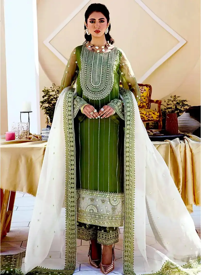 Anamsa 258 Heavy Pure Georgette Wholesale Pakistani Salwar Suit — Wholesale Salwar Suits, MPA wholesale from Surat — view 1