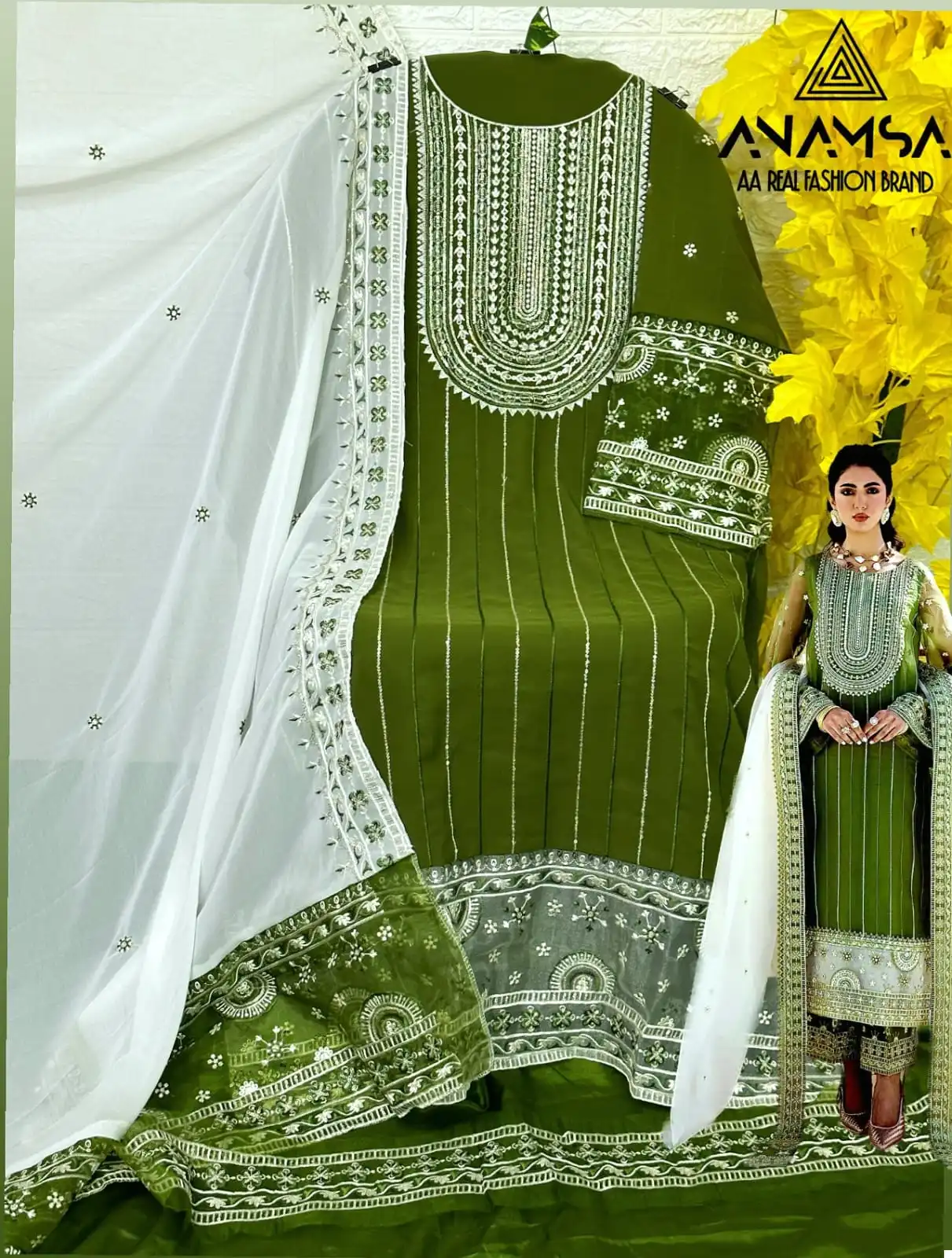Anamsa 258 Heavy Pure Georgette Wholesale Pakistani Salwar Suit — Wholesale Salwar Suits, MPA wholesale from Surat — view 2