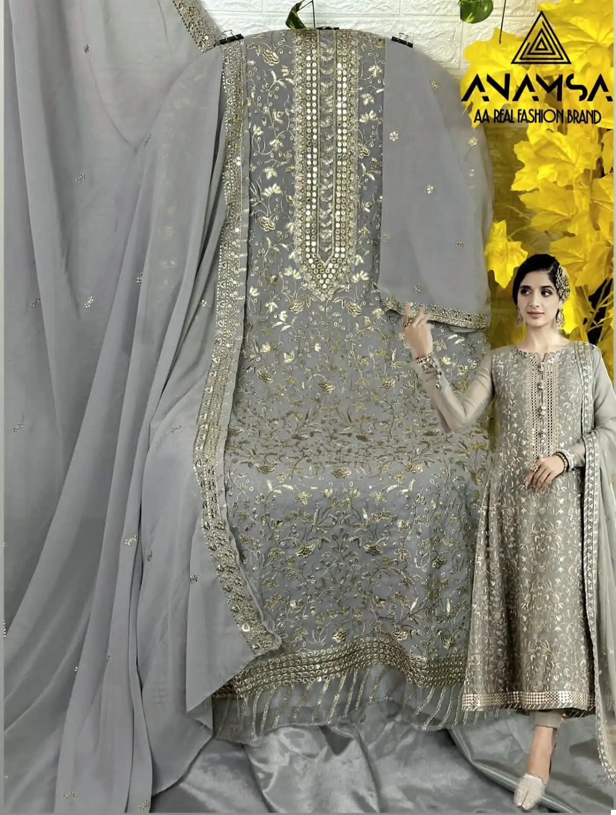 Anamsa 259 Heavy Pure Georgette Wholesale Pakistani Suit — Wholesale Salwar Suits, MPA wholesale from Surat — view 2