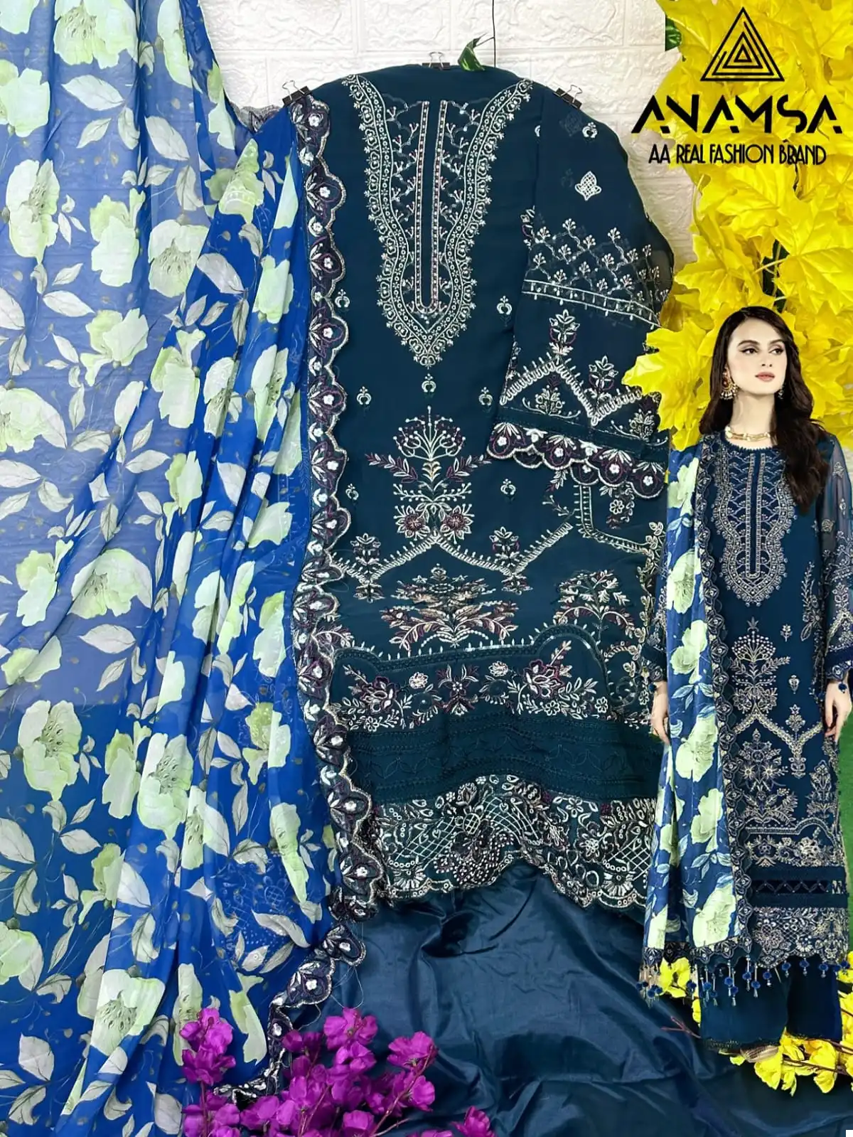 Anamsa 260 Heavy Pure Georgette Wholesale Pakistani Salwar Suit — Wholesale Salwar Suits, MPA wholesale from Surat — view 2