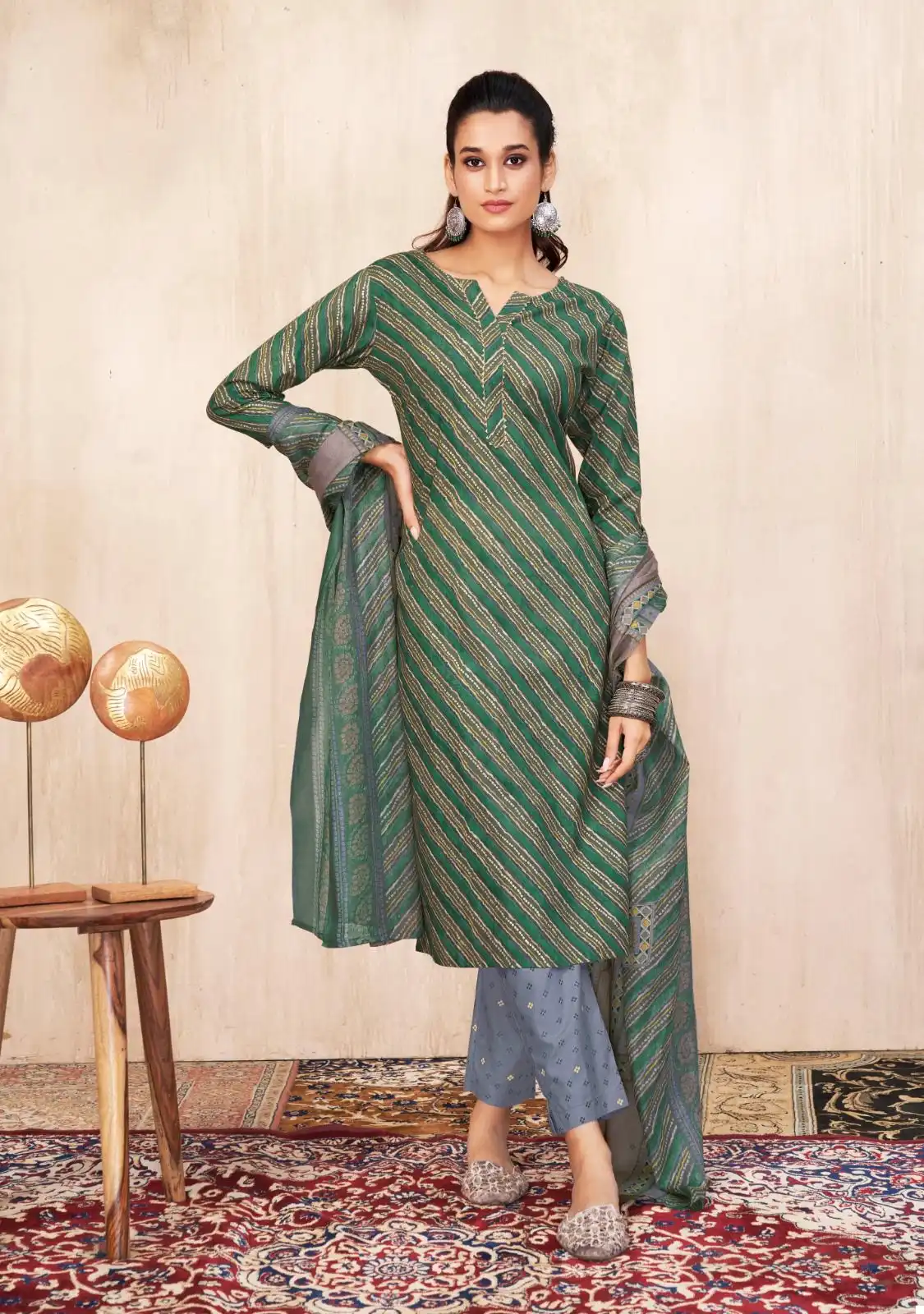 Suryajyoti Bandhani Lehariya Vol Special Vol 4 Cotton Wholesale Printed Readymade Salwar Suit Catalog — Wholesale Salwar Suits, MPA wholesale from Surat - Gallery Image 9
