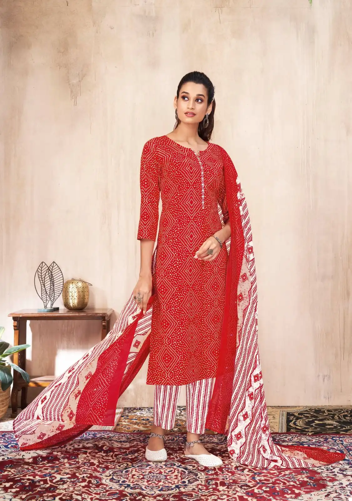 Suryajyoti Bandhani Lehariya Vol Special Vol 4 Cotton Wholesale Printed Readymade Salwar Suit Catalog — Wholesale Salwar Suits, MPA wholesale from Surat - Gallery Image 2