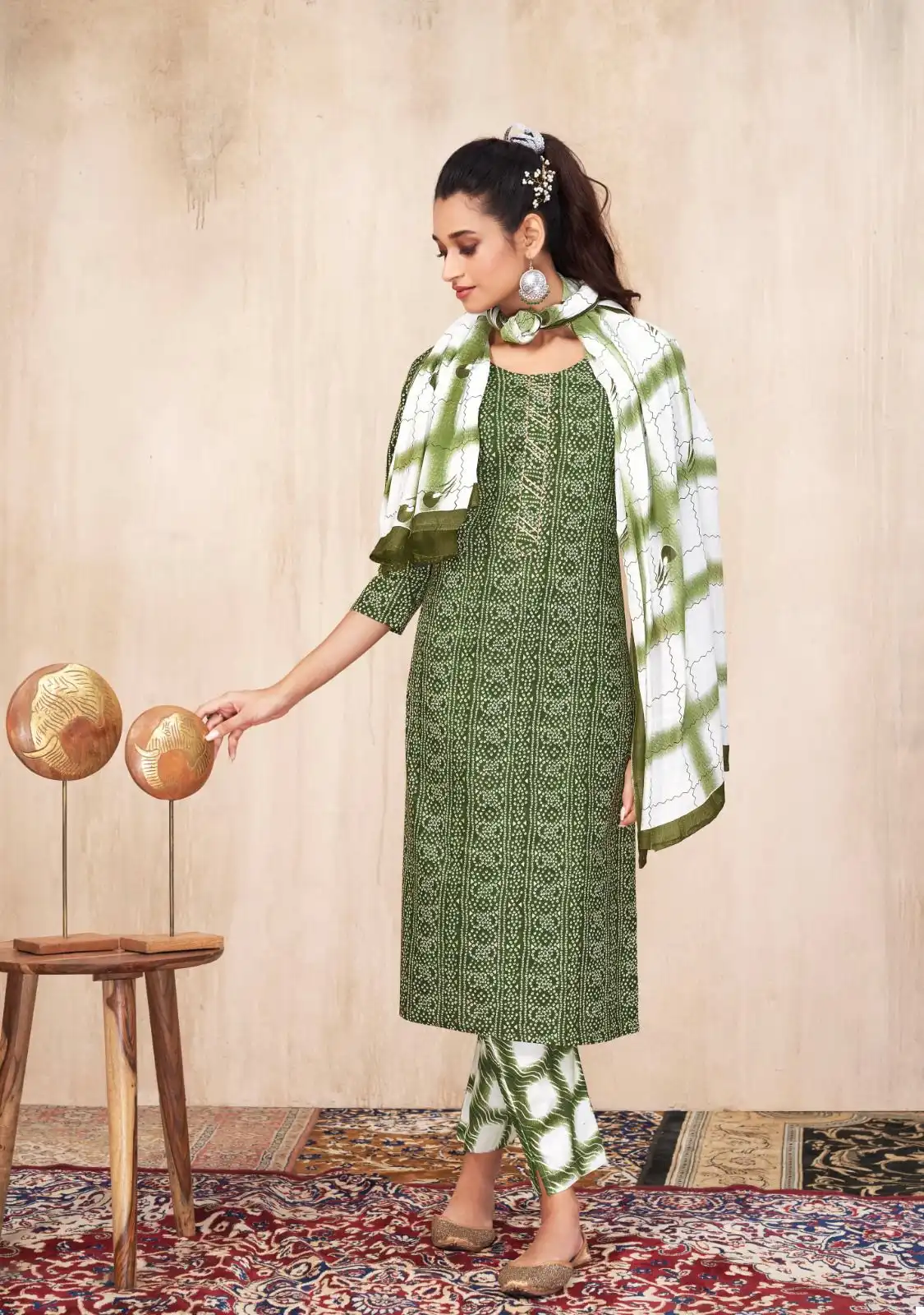 Suryajyoti Bandhani Lehariya Vol Special Vol 4 Cotton Wholesale Printed Readymade Salwar Suit Catalog — Wholesale Salwar Suits, MPA wholesale from Surat - Gallery Image 3