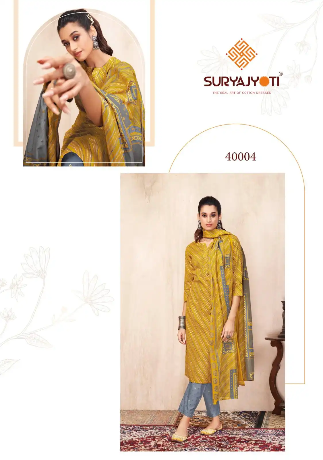 Suryajyoti Bandhani Lehariya Vol Special Vol 4 Cotton Wholesale Printed Readymade Salwar Suit Catalog — Wholesale Salwar Suits, MPA wholesale from Surat - Gallery Image 4