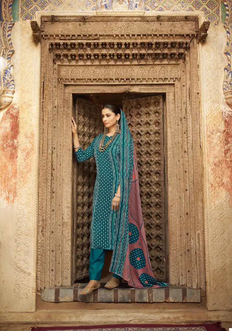 Radhika Fashion Bandhej Pashmina Wholesale Winter Wear Salwar Suit Catalog — Wholesale Salwar Suits, MPA wholesale from Surat - Gallery Image 3