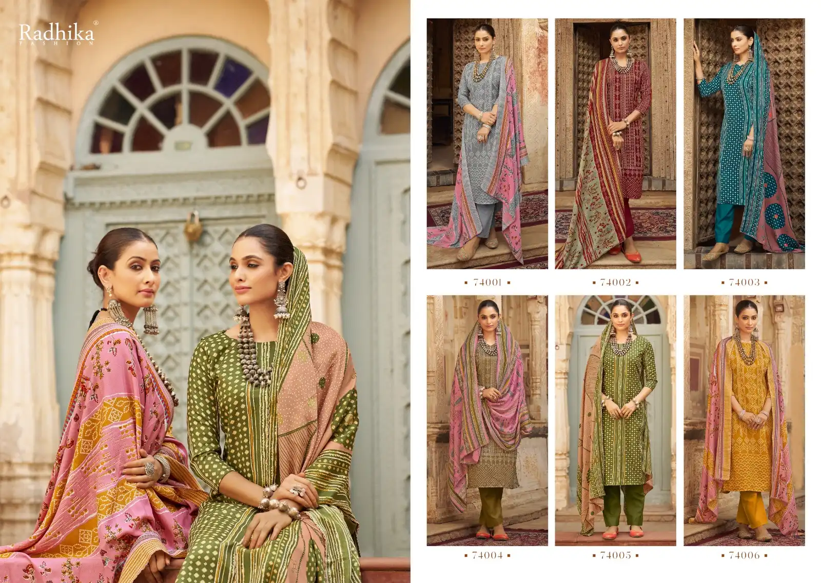 Radhika Fashion Bandhej Pashmina Wholesale Winter Wear Salwar Suit Catalog — Wholesale Salwar Suits, MPA wholesale from Surat — view 7
