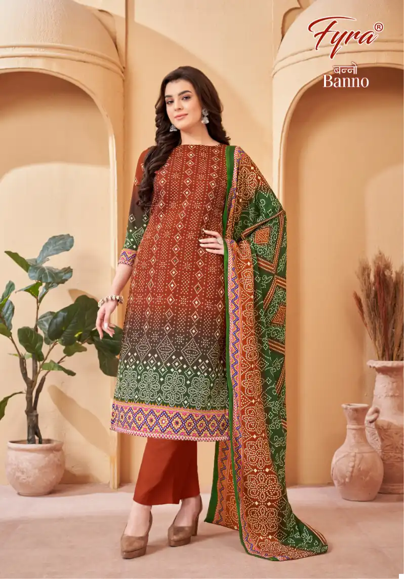 Fyra Banno Pashmina Spun Wholesale Salwar Suit Catalog — Wholesale Salwar Suits, MPA wholesale from Surat — view 3