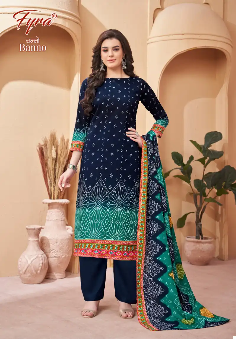 Fyra Banno Pashmina Spun Wholesale Salwar Suit Catalog — Wholesale Salwar Suits, MPA wholesale from Surat — view 4