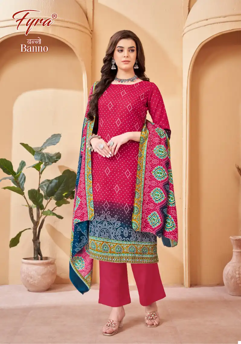 Fyra Banno Pashmina Spun Wholesale Salwar Suit Catalog — Wholesale Salwar Suits, MPA wholesale from Surat — view 6