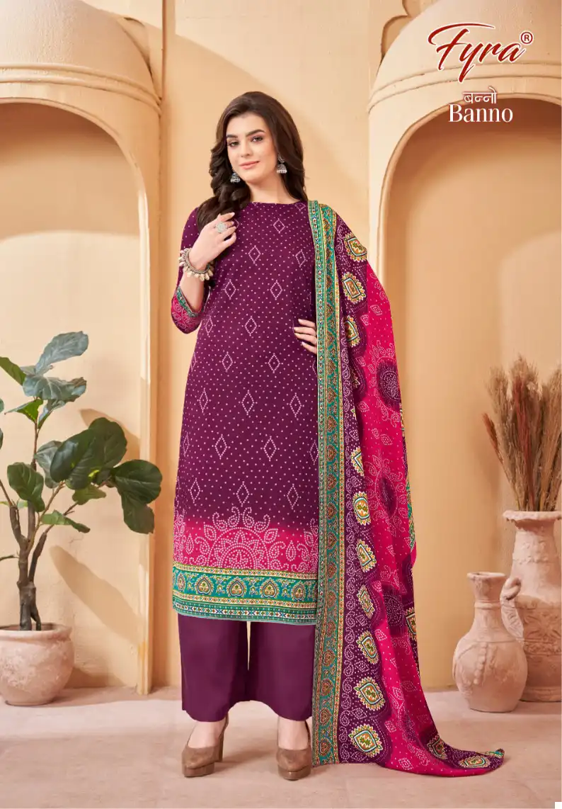 Fyra Banno Pashmina Spun Wholesale Salwar Suit Catalog — Wholesale Salwar Suits, MPA wholesale from Surat — view 7