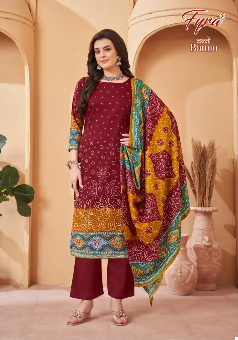 Fyra Banno Pashmina Spun Wholesale Salwar Suit Catalog — Wholesale Salwar Suits, MPA wholesale from Surat — view 2