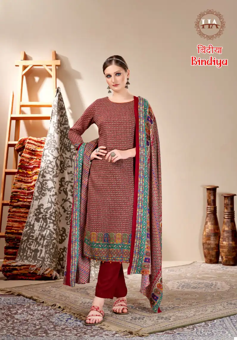 Harshit Bindiya Pashmina Wholesale Winter Wear Salwar Suit Catalog — Wholesale Salwar Suits, MPA wholesale from Surat - Gallery Image 2