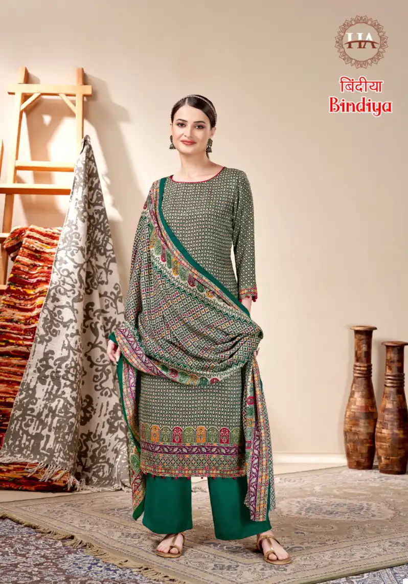 Harshit Bindiya Pashmina Wholesale Winter Wear Salwar Suit Catalog — Wholesale Salwar Suits, MPA wholesale from Surat - Gallery Image 3