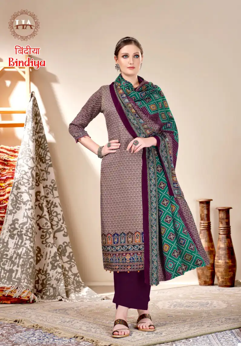 Harshit Bindiya Pashmina Wholesale Winter Wear Salwar Suit Catalog — Wholesale Salwar Suits, MPA wholesale from Surat - Gallery Image 4
