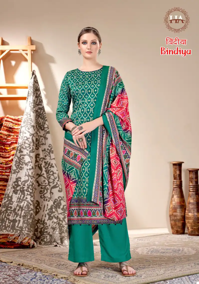 Harshit Bindiya Pashmina Wholesale Winter Wear Salwar Suit Catalog — Wholesale Salwar Suits, MPA wholesale from Surat - Gallery Image 6
