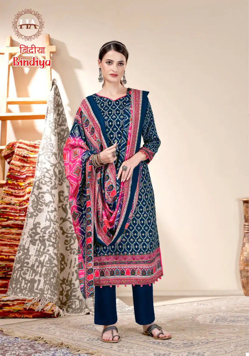 Harshit Bindiya Pashmina Wholesale Winter Wear Salwar Suit Catalog — Wholesale Salwar Suits, MPA wholesale from Surat - Gallery Image 7
