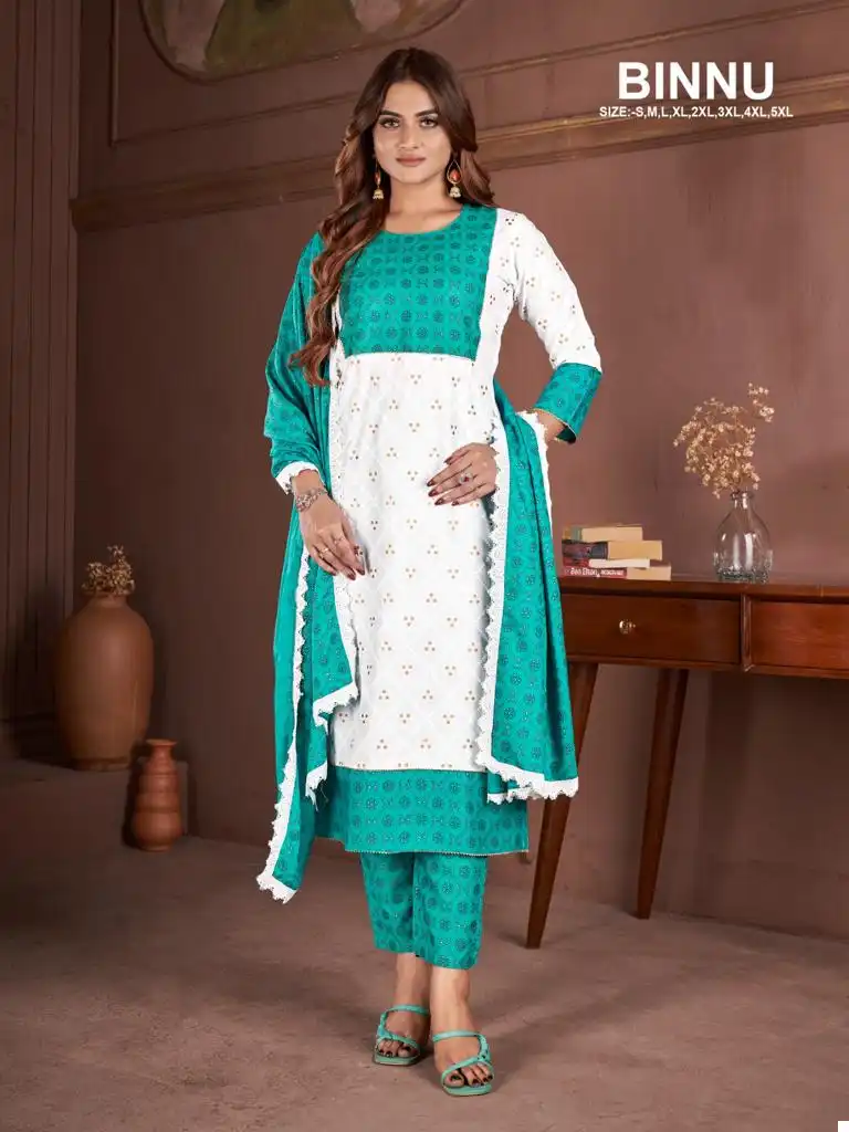 Avc Creation Binnu Rayon Wholesale Fancy Readymade Salwar Suit Catalog — Wholesale Salwar Suits, MPA wholesale from Surat - Gallery Image 2