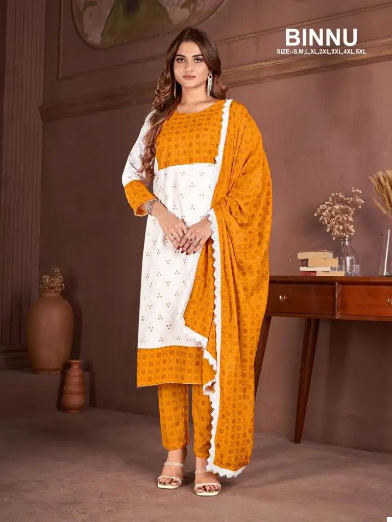 Avc Creation Binnu Rayon Wholesale Fancy Readymade Salwar Suit Catalog — Wholesale Salwar Suits, MPA wholesale from Surat - Gallery Image 4