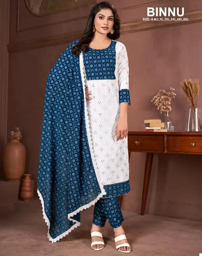 Avc Creation Binnu Rayon Wholesale Fancy Readymade Salwar Suit Catalog — Wholesale Salwar Suits, MPA wholesale from Surat — view 1