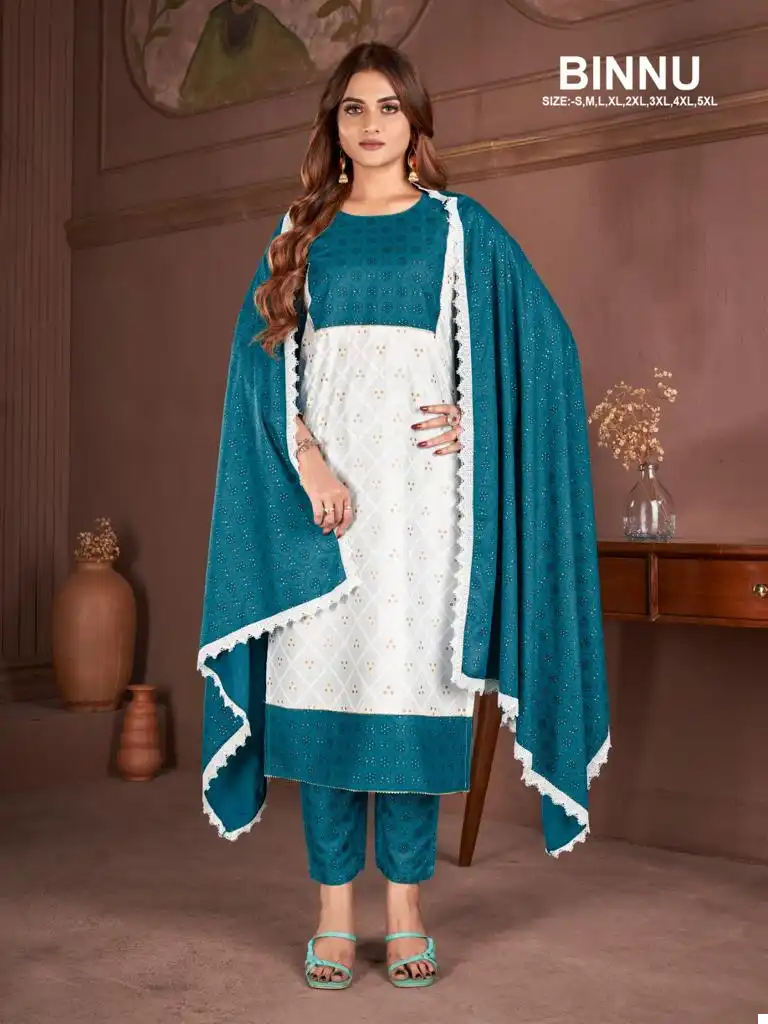 Avc Creation Binnu Rayon Wholesale Fancy Readymade Salwar Suit Catalog — Wholesale Salwar Suits, MPA wholesale from Surat - Gallery Image 6