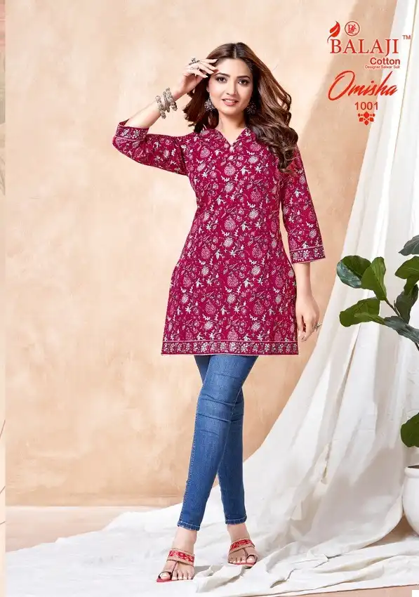 Balaji Omisha Vol-1 Cotton Wholesale Short Tops Catalog — Wholesale Kurtis, MPA wholesale from Surat — view 5