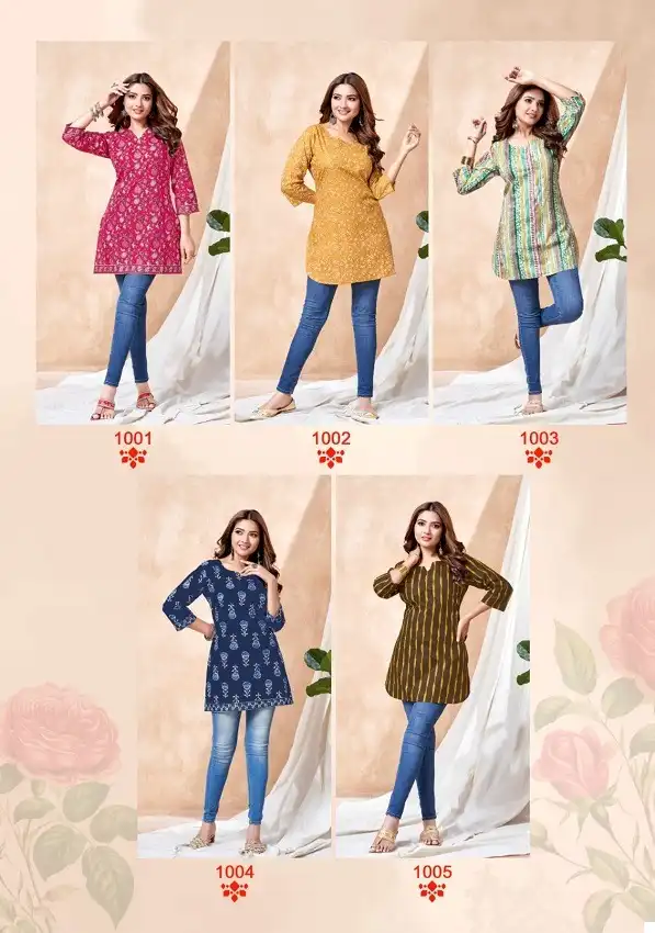 Balaji Omisha Vol-1 Cotton Wholesale Short Tops Catalog — Wholesale Kurtis, MPA wholesale from Surat — view 11