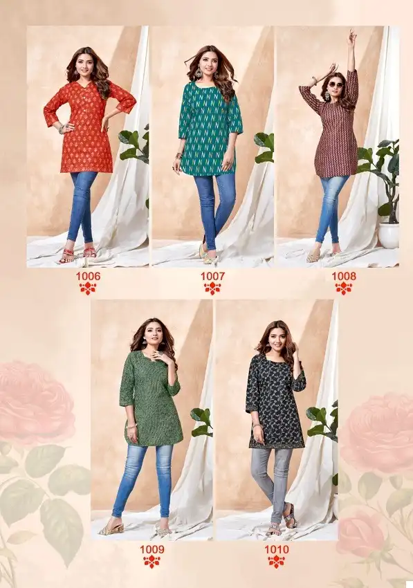 Balaji Omisha Vol-1 Cotton Wholesale Short Tops Catalog — Wholesale Kurtis, MPA wholesale from Surat — view 12