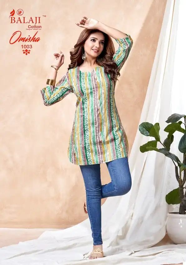 Balaji Omisha Vol-1 Cotton Wholesale Short Tops Catalog — Wholesale Kurtis, MPA wholesale from Surat — view 7