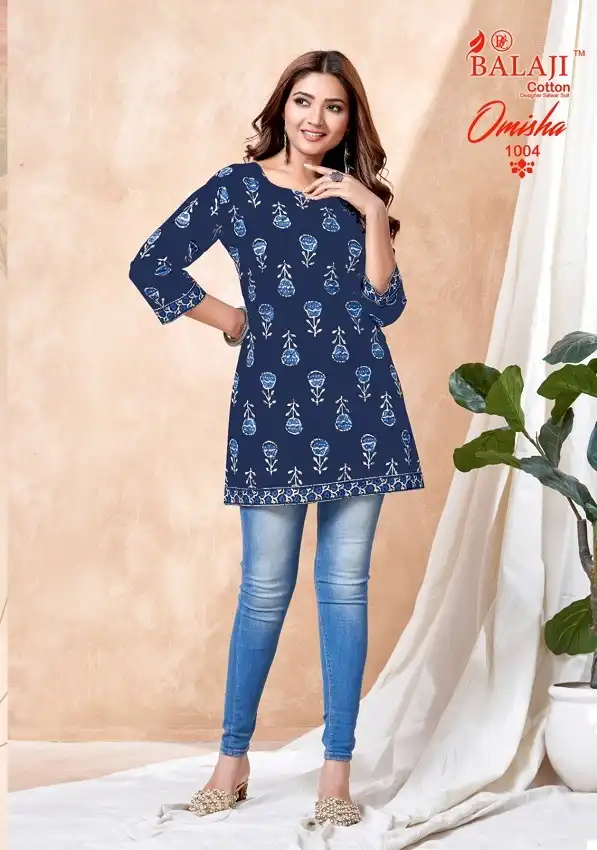 Balaji Omisha Vol-1 Cotton Wholesale Short Tops Catalog — Wholesale Kurtis, MPA wholesale from Surat — view 8