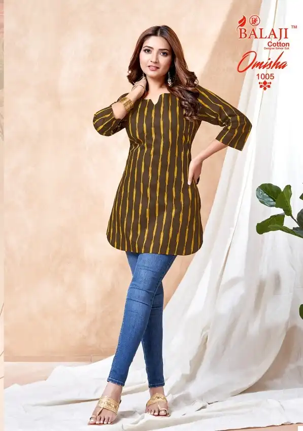 Balaji Omisha Vol-1 Cotton Wholesale Short Tops Catalog — Wholesale Kurtis, MPA wholesale from Surat — view 9