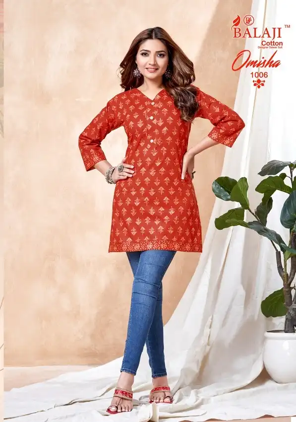 Balaji Omisha Vol-1 Cotton Wholesale Short Tops Catalog — Wholesale Kurtis, MPA wholesale from Surat — view 10