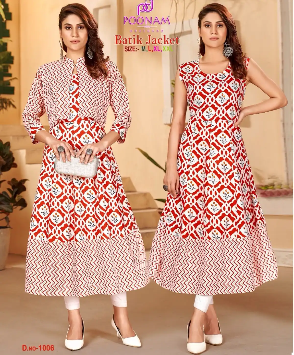Poonam Designer Batik Jacket Pure Rayon Wholesale Fancy Top With Jacket Catalog — Wholesale Kurtis, MPA wholesale from Surat — view 1