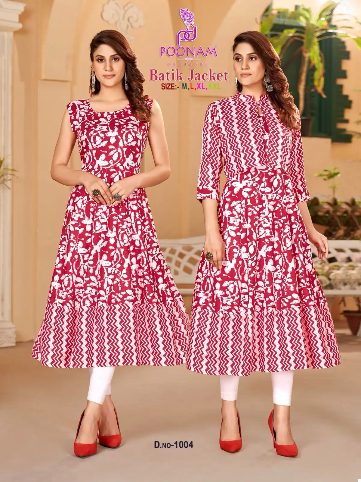 Poonam Designer Batik Jacket Pure Rayon Wholesale Fancy Top With Jacket Catalog — Wholesale Kurtis, MPA wholesale from Surat - Gallery Image 2
