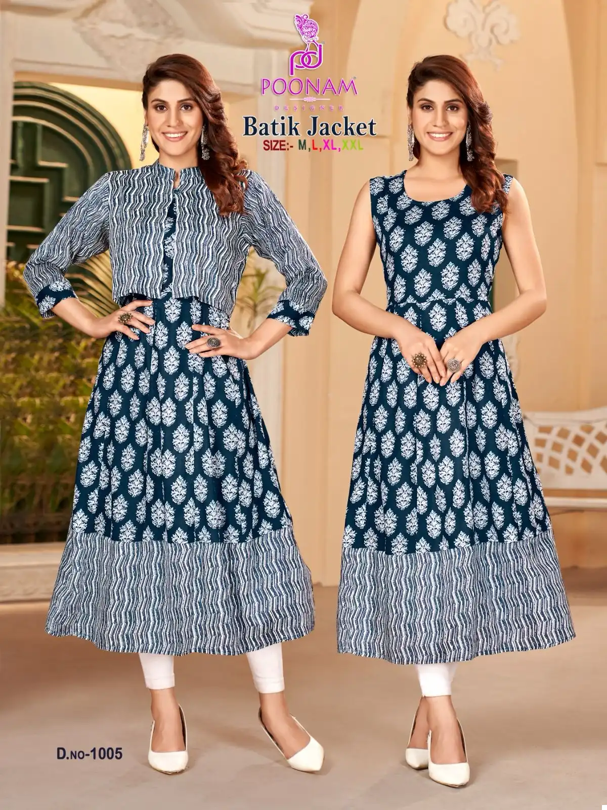 Poonam Designer Batik Jacket Pure Rayon Wholesale Fancy Top With Jacket Catalog — Wholesale Kurtis, MPA wholesale from Surat - Gallery Image 4
