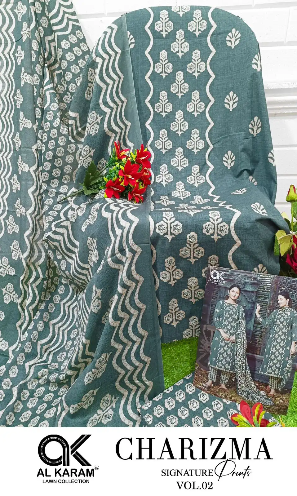 Al Karam Charizma Signature Print Vol 2 Cotton Wholesale Pakistani Salwar Suit Catalog — Wholesale Salwar Suits, Alkaram wholesale from Surat - Gallery Image 11