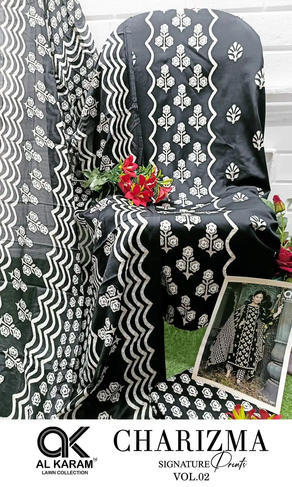 Al Karam Charizma Signature Print Vol 2 Cotton Wholesale Pakistani Salwar Suit Catalog — Wholesale Salwar Suits, Alkaram wholesale from Surat - Gallery Image 15