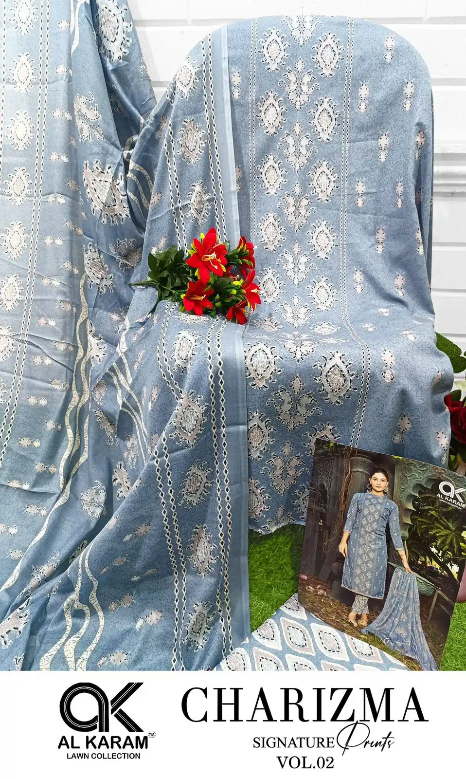 Al Karam Charizma Signature Print Vol 2 Cotton Wholesale Pakistani Salwar Suit Catalog — Wholesale Salwar Suits, Alkaram wholesale from Surat - Gallery Image 5